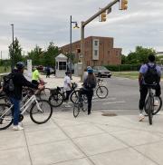 Baltimore City Department of Transportation staff joined the ride at Eager Park.