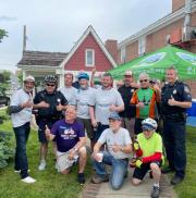 Wonderful energy at the Catonsville Pit Stop on the morning of National Bike to Work Day on Friday.