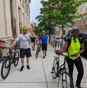 Baltimore City Department of Transportation, Office of Sustainability and other organizers joined Mayor Scott for his ride to work.