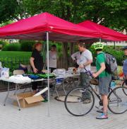 In additional to registered participants, plenty of riders stopped to learn more as they biked past.